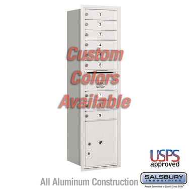 Recessed Mounted 4C Horizontal Mailbox - Maximum Height Unit (57 1/8 Inches) - Single Column - 9 MB1 Doors / 1 PL4.5 - Custom Color - Rear Loading - USPS Access